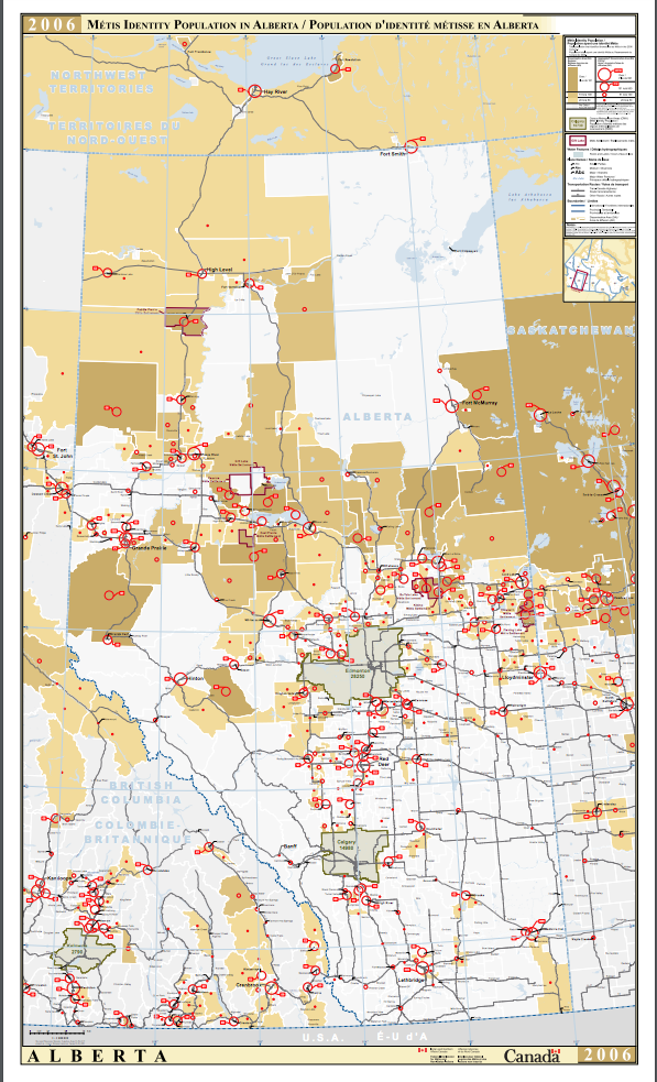 Metis populations in Alberta