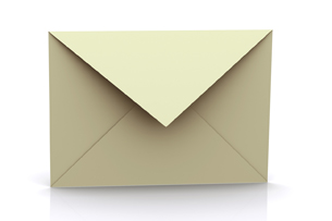This image is a three-dimensional picture of an envelope.