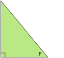 This shows an illustration of a right triangle with acute angle y.