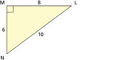 This illustration shows a right triangle with side lengths of 6, 8, and 10.