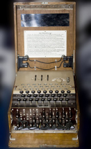 This shows a photo of a World War 2 enigma cipher coding machine.