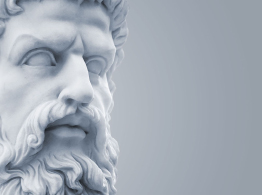 This shows a photo of a marble classical statue.