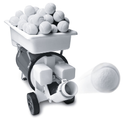 This photo is of a tennis ball cannon.