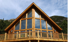 This shows a photo collage of two homes—one with a steep roof and one with a flat roof.