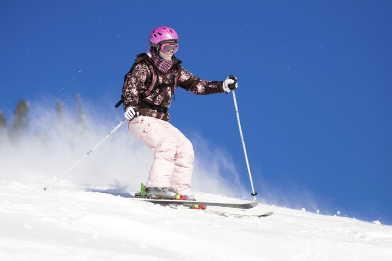 This is a photo of a person downhill skiing.