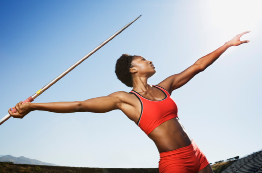 This shows a photo of an athlete preparing to throw a javelin.