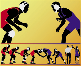 This shows an illustration of different wrestling holds.