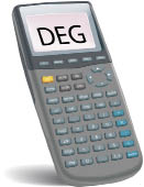 This illustration is showing a calculator in Degree mode.