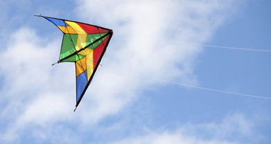 This is a photo showing a kite in the sky.