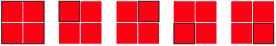 This is a graphic of a 2 x 2 grid with 5 squares highlighted.
