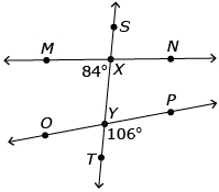 This illustration is of two lines intersected by a transversal.