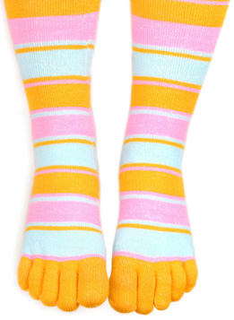 This photo is of striped socks.