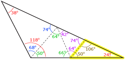 This illustration is of a triangle dissected into smaller triangles.