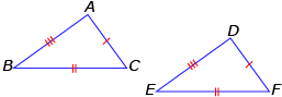 This illustration shows two triangles that are congruent by SSS.