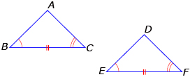 This illustration shows two triangles that are congruent by ASA.