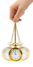This image shows a watch used as a pendulum.