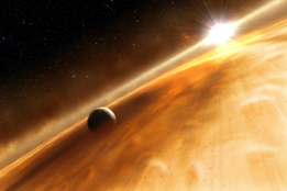 This is an artist’s conception of exoplanet Fomalhaut b.