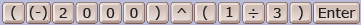 This shows a series of keystrokes from a calculator.