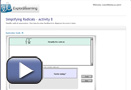 This is a screenshot for Simplifying Radicals—Activity B.