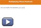 This is a screenshot for Multiplying Mixed Radicals.