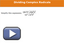 This is a screenshot for Dividing Complex Radicals.