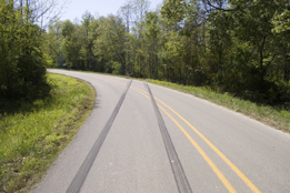 This photo shows tire skid marks on pavement.