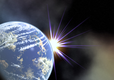 This image shows a planet in space.