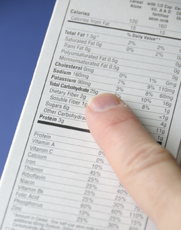 This is a photo of the nutritional content on a cereal box.