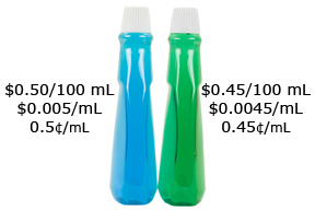 This illustration is of two mouthwash bottles.
