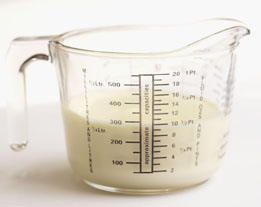 This is a photo of a measuring cup with measurements in millilitres and litres, and ounces and pints.