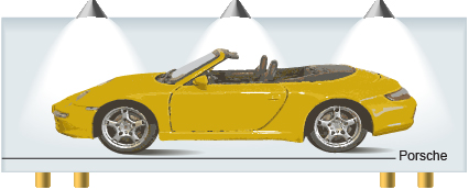 This illustration is of a car advertisement on a billboard.