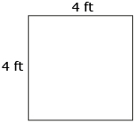 This is an illustration of a square with a side length of 4 feet.