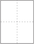 A graphic shows a sheet of paper that has been folded twice and then unfolded. The folding creases meet in the middle of the sheet of paper.