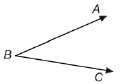 This illustration is a page of paper with an acute angle drawn on it. The acute angle is labelled ABC and opens to the right.