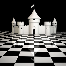 This is an image of a castle on a chessboard.
