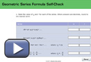 This is a play button that opens Geometric Series Formula Self-Check.