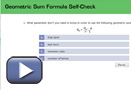 This is a play button that opens Geometric Sum Formula Self-Check.