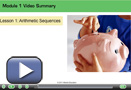 This is a play button for Module 1: Sequences and Series, Video Summary.