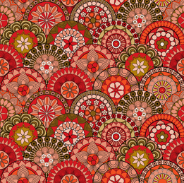 These illustrations show artwork based on circular designs.