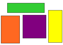 This image shows four rectangles that are coloured red, green, purple, and yellow.