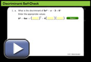 This is a play button that opens Discriminant Self-Check.