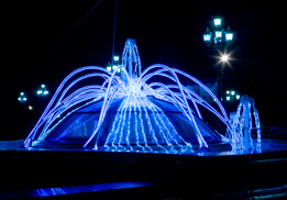 This photo shows a musical fountain.