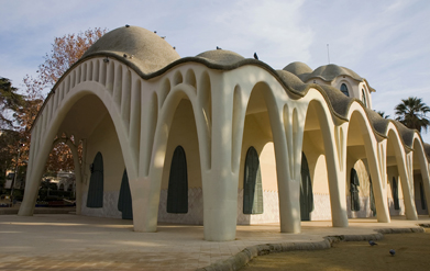 This is a photo of the modernist Masia Freixa in Terrassa, Catalonia, Spain.
