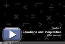 This is a play button that opens Module 4: Quadratic Equations and Inequalities, Video Summary.