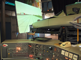 This is a photo of a flight simulator located at the Moscow Aviation Institute.