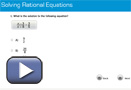 This is a play button that opens Solving Rational Equations Self-Check.