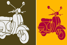 This is an illustration of two scooters.
