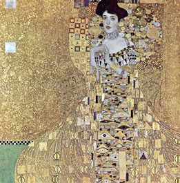 This shows an image of the painting Adele Bloch-Bauer’s Portrait by Gustav Klimt.