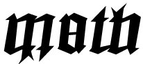 This shows an ambigram graphic of the word “math.”