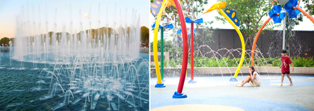 These photos show various water fountains and their parabolic arcs.